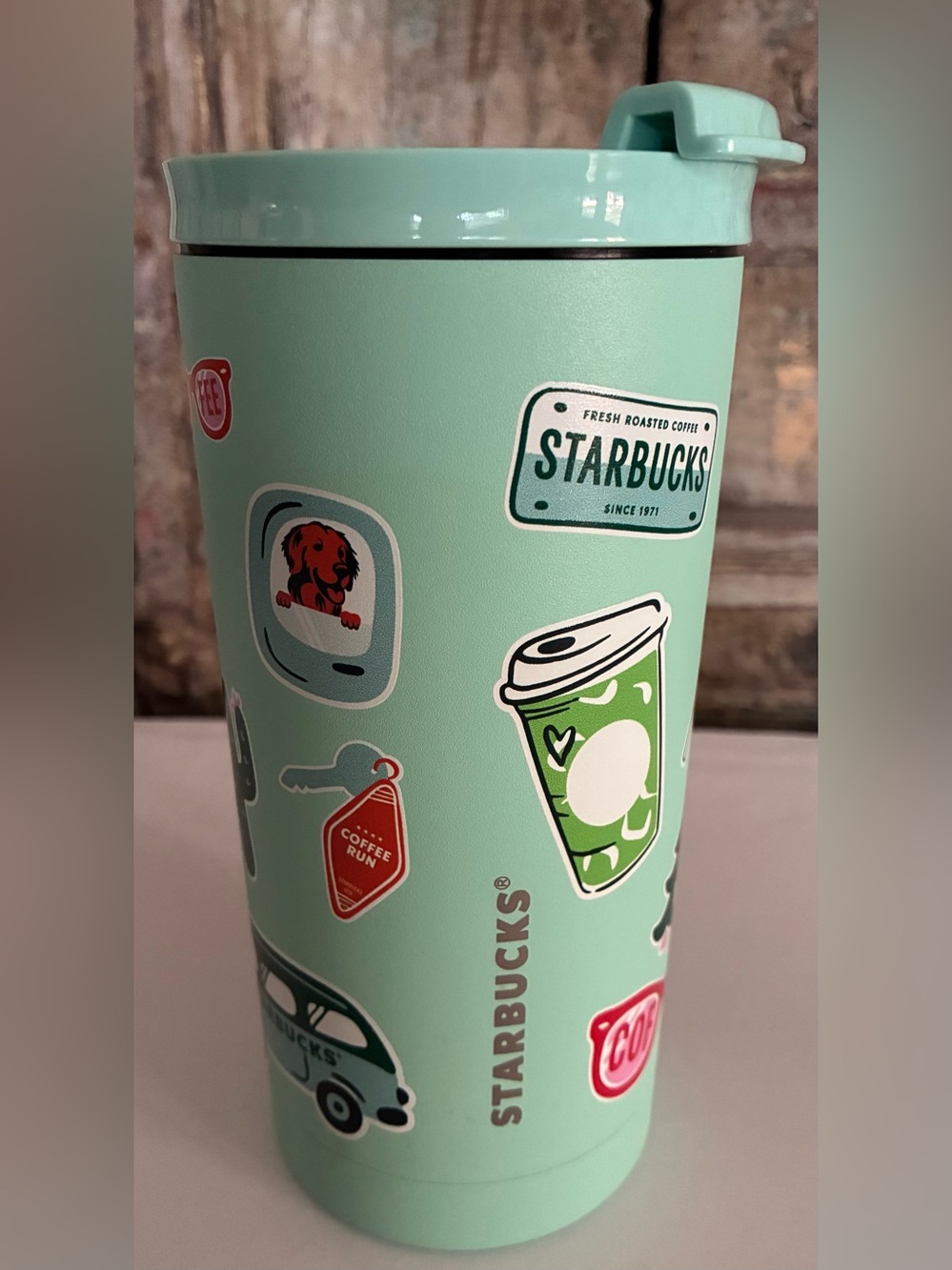 Starbucks 2026 Road Trip Sticker Stainless Steel Tumbler Mint 16 oz NWT
